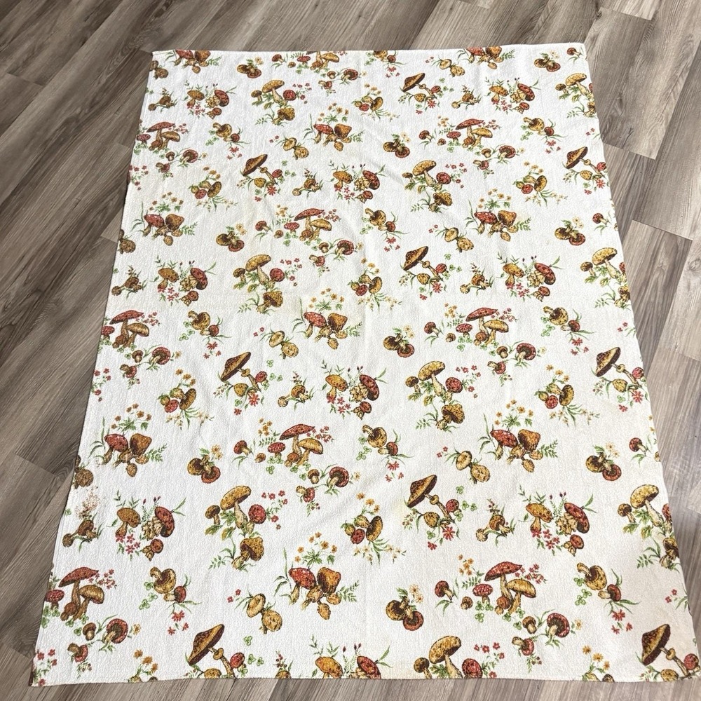 Vintage Merry Mushroom Style‎ Throw Blanket Handmade